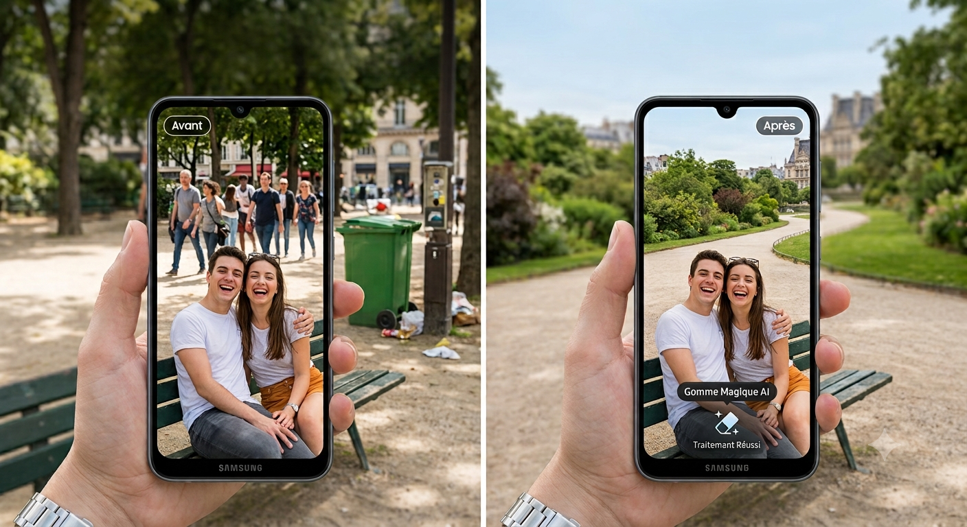 Photo avant retouche : un élément indésirable est présent à l'arrière-plan