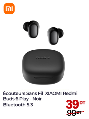 Écouteurs Sans Fil XIAOMI Redmi Buds 6 Play - Noir