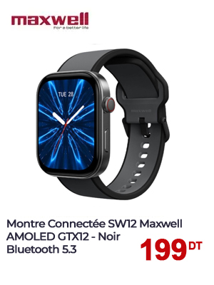 Montre Connectée SW12 Maxwell AMOLED GTX12 - Noir