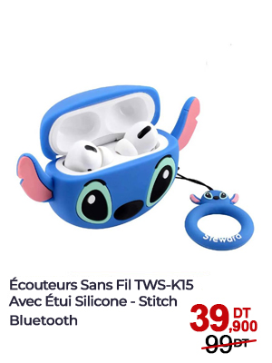 Écouteurs Sans Fil TWS-K15 Avec Étui Silicone - Stitch