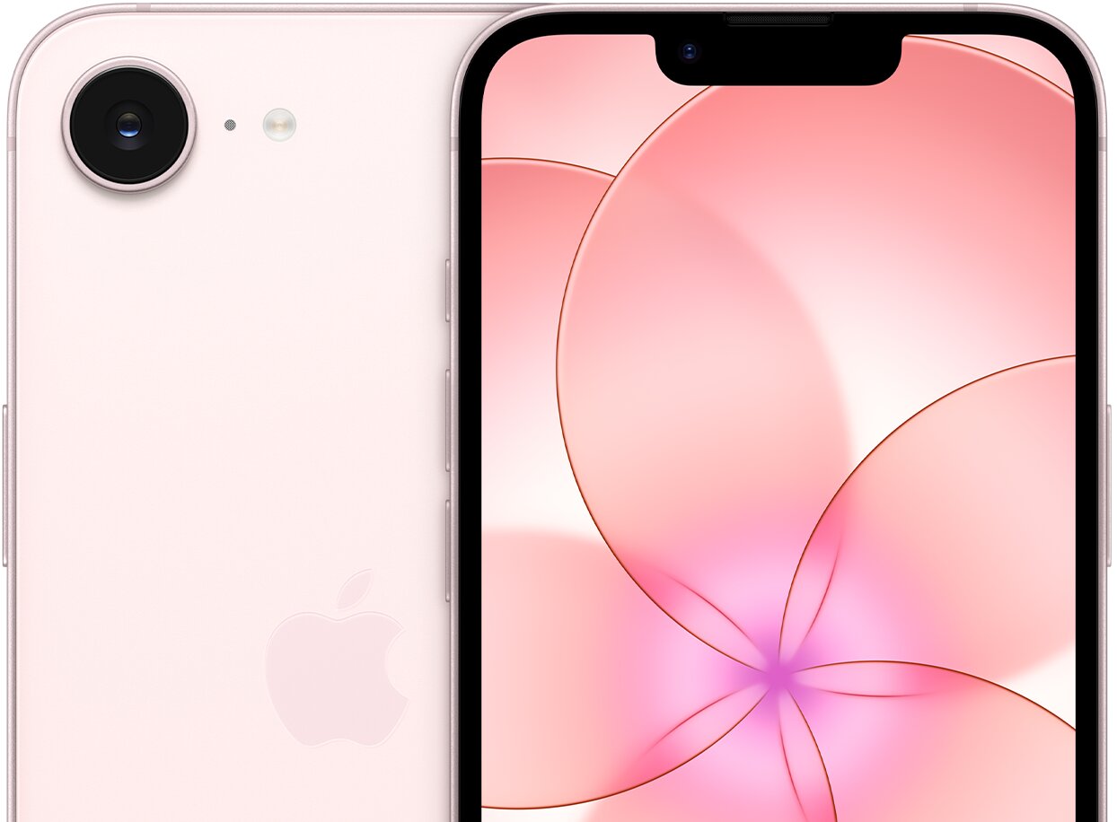 iPhone 17e, design face avant rose poudré