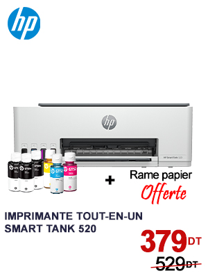 Imprimante HP Smart Tank 520 à Réservoir intégré tout-en-un Couleur