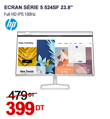 Ecran HP Série 5 524sf 23.8'' Full HD IPS 100Hz
