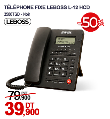 Téléphone fixe LEBOSS L-12 HCD 3588TSD - Noir