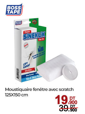Moustiquaire fenêtre BOSS TAPE prêt à poser avec scratch 