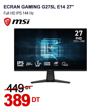 Ecran Gaming GIGABYTE GS24F14 23.8'' Full HD IPS 144 Hz