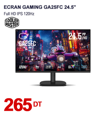 Ecran Gaming COOLER MASTER GA25FC 24.5'' Full HD IPS 120Hz