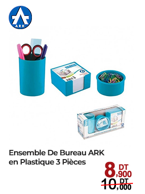 Ensemble De Bureau ARK en Plastique 3 Pièces
