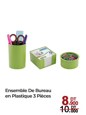 Ensemble De Bureau en Plastique 3 Pièces - 1300-VP