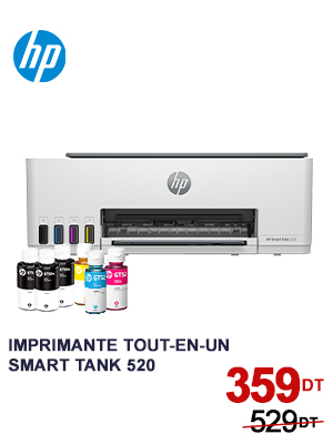 Imprimante HP Smart Tank 520 à Réservoir intégré tout-en-un Couleur