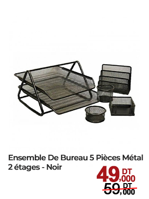 Ensemble De Bureau 5 Pièces Métal 2 étages