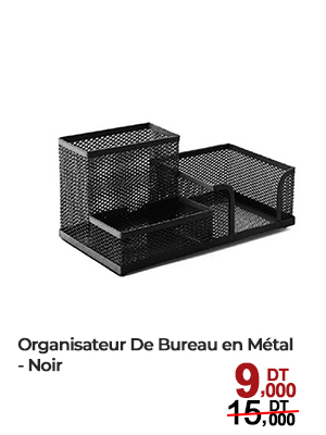 Organisateur De Bureau en Métal - Noir