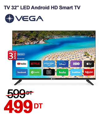 TV VEGA 32' F32F2HBS Android HD Smart TV 