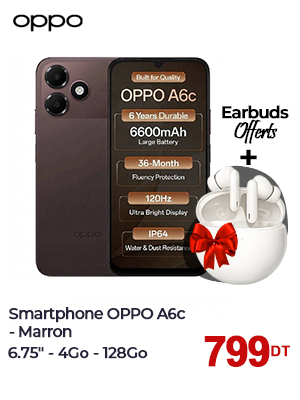 Smartphone OPPO A6c 4Go 128Go 4G - Marron