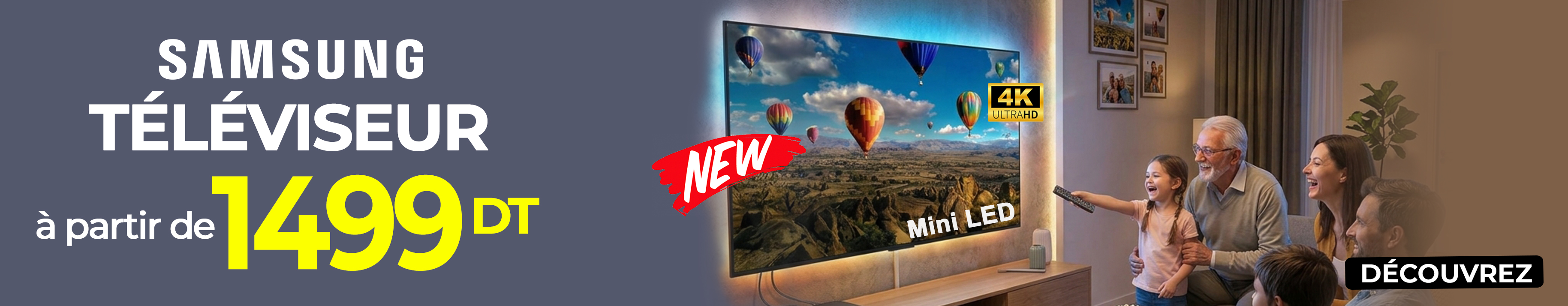 TV Samsung 43' Mini LED M70H 4K Vision AI Smart