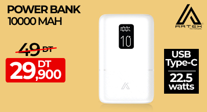 Power Bank ARTEK 10000 mAh - Blanc