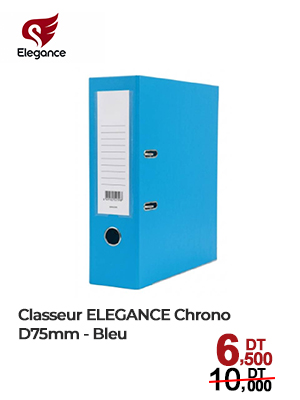 Classeur ELEGANCE Chrono D75mm - Bleu