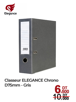 Classeur ELEGANCE Chrono D75mm - Gris