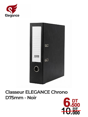 Classeur ELEGANCE Chrono D75mm - Noir