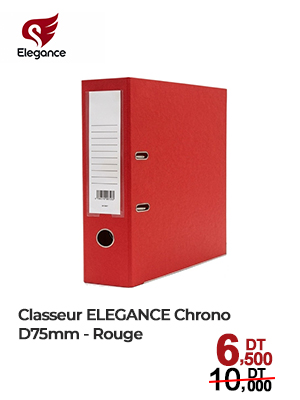 Classeur ELEGANCE Chrono D75mm - Rouge