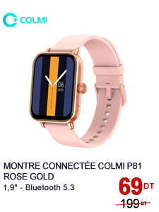 Montre Connectée COLMI P81 Bluetooth - Rose Gold