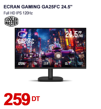 Ecran Gaming COOLER MASTER GA25FC 24.5'' Full HD IPS 120Hz