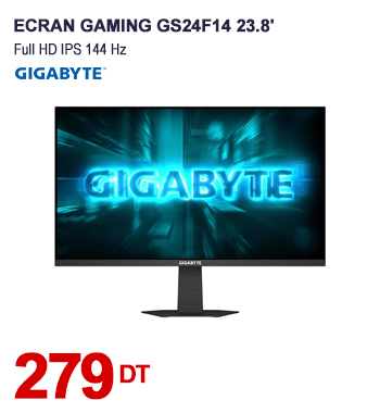 Ecran Gaming GIGABYTE GS24F14 23.8'' Full HD IPS 144 Hz