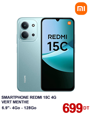 Smartphone XIAOMI Redmi 15C 4Go 128Go 5G - Vert Menthe