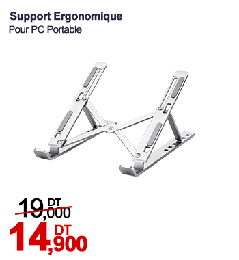Support Ergonomique Pour PC Portable - Blanc