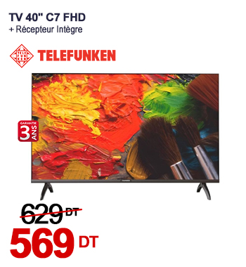 TV TELEFUNKEN 40'' C7 FHD + Récepteur intégré
