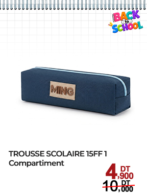 TROUSSE SCOLAIRE 15FF 1 Compartiment - Bleu