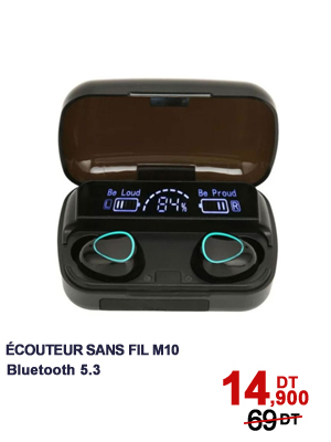 ÉCOUTEURS SANS FIL M10 BLUETOOTH - NOIR