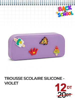 TROUSSE SCOLAIRE SILICONE - VIOLET