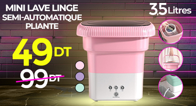 Mini Lave Linge Semi-Automatique Pliante 3.5 Litres