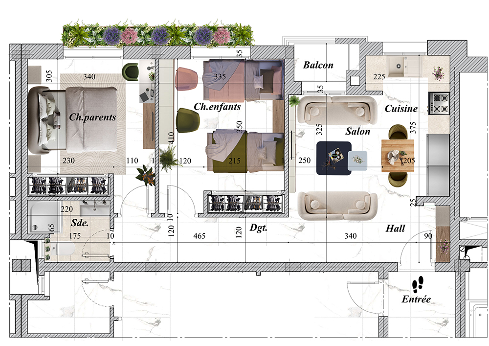plan appartement s+2