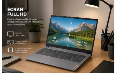 PC Portable LENOVO IdeaPad Slim 3 15AMN8 AMD RYZEN 5 16G 512G SSD - Gris