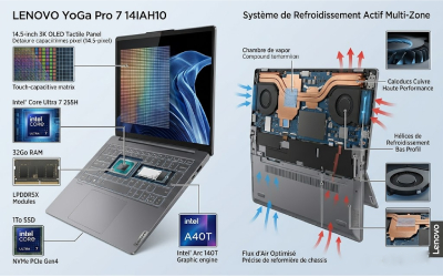 PC Portable LENOVO Yoga Pro 7 14IAH10 Ultra 7 255H 32Go 1To SSD - Gris