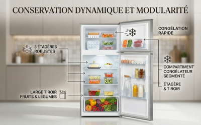 Intérieur modulable et congélation rapide
