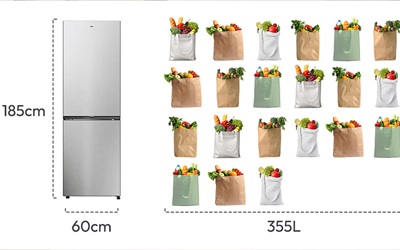 Frigo Combiné HOOVER HONCQ2T618EX 355Litres NoFrost - Inox