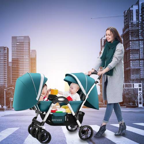 Poussette Jumelle SHENMA P-758 Gris