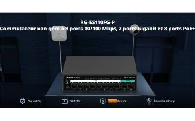 Switch RUIJIE RG-ES110FG-P PoE 8 ports 10/100 Mbps + 2 ports Gigabit