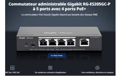 Switch RUIJIE REYEE RG-ES205GC-P PoE 5 Ports Gigabit