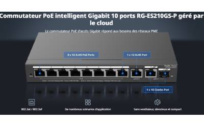 Switch RUIJIE REYEE RG-ES210GS-P Avec PoE 10 Ports Gigabit