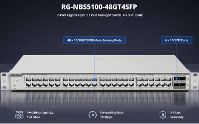 Switch RUIJIE L2 RG-NBS5100-48GT4SFP 48 Ports Gigabit RJ45