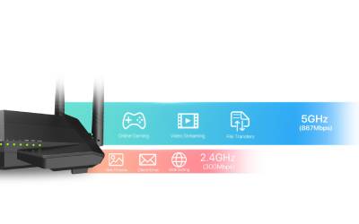Modem-Routeur TENDA V12 AC1200 Dual Band Wi-Fi Gigabit VDSL/ADSL