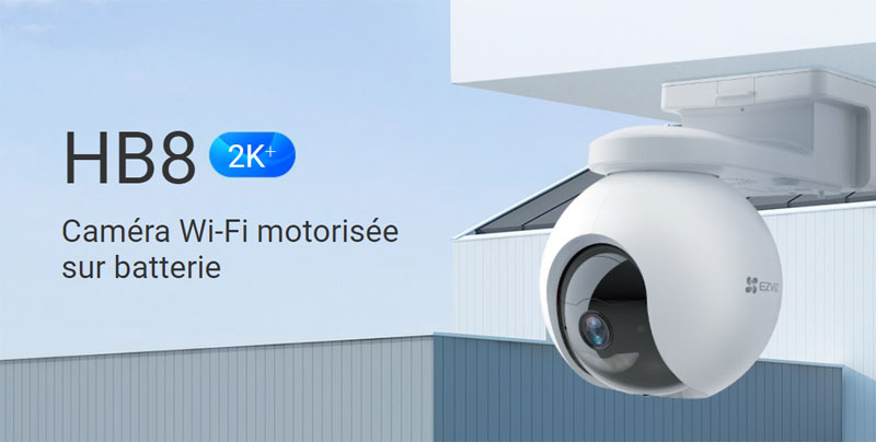 Caméra de Surveillance Externe EZVIZ HB8 2K+ 4MP Smart Motorisé Avec Batterie